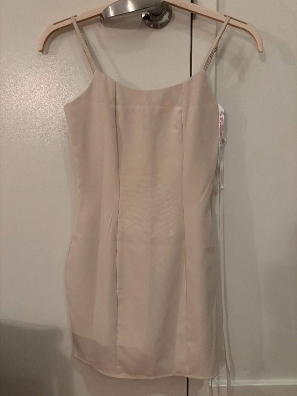 Beige Cami Strap Bodycon Mini Dress | Missguided | Size US 0/EU 32